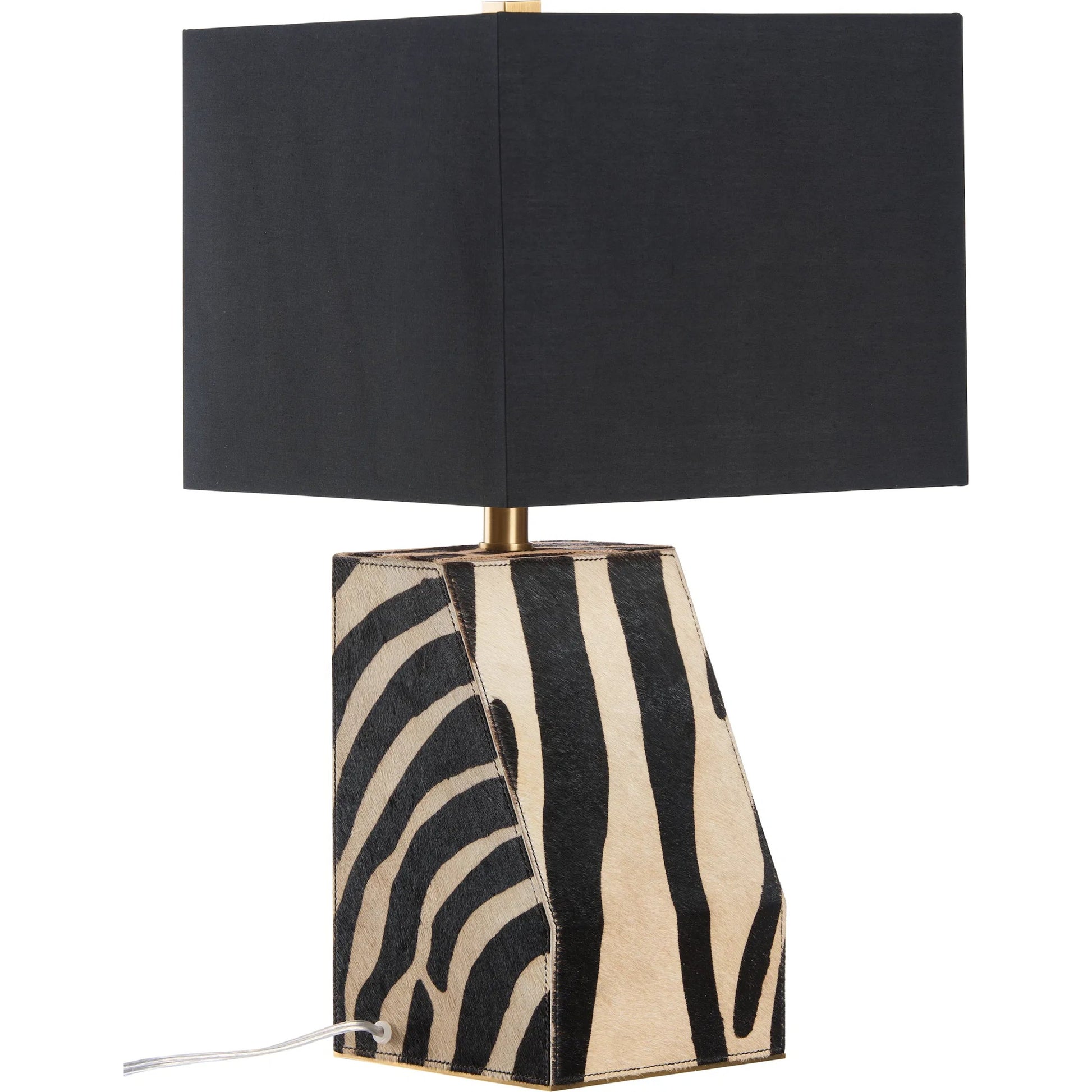 Safari Lamp by Wildwood in black, white, cream and black, white zebra print. Made from unique in a unique style.