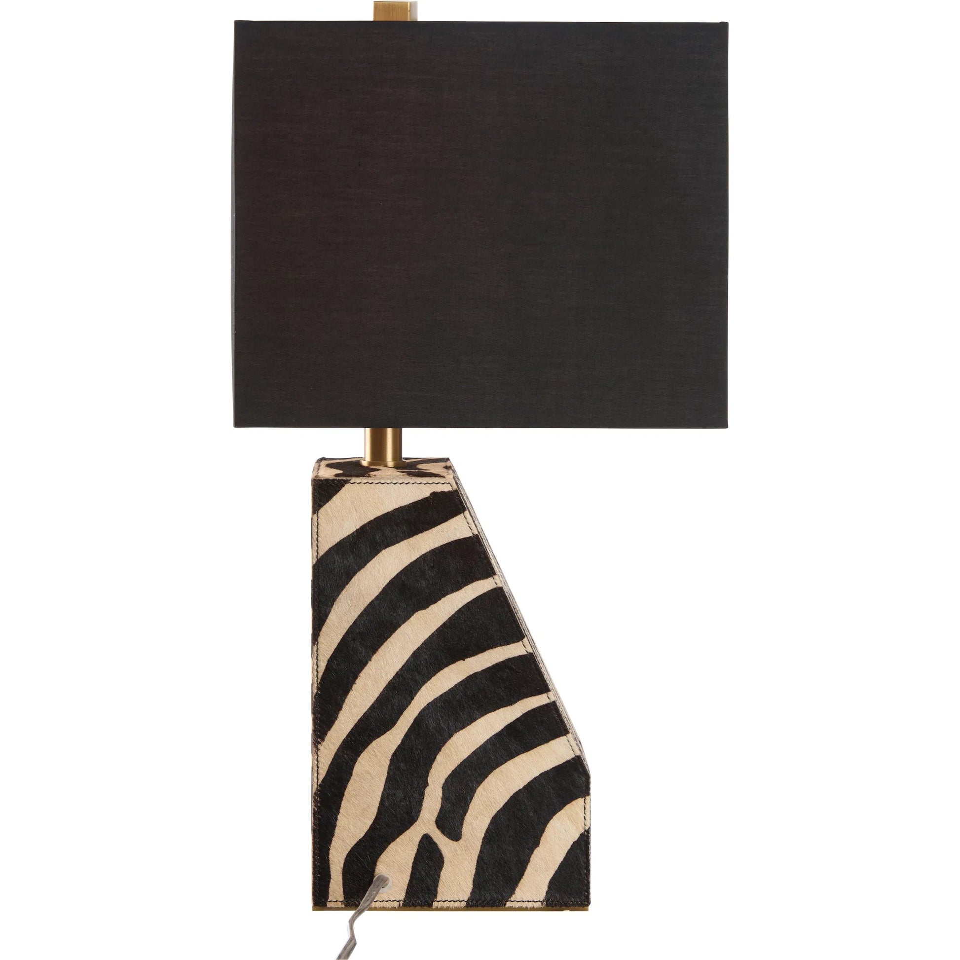Safari Lamp by Wildwood in black, white, cream and black, white zebra print. Made from unique in a unique style.