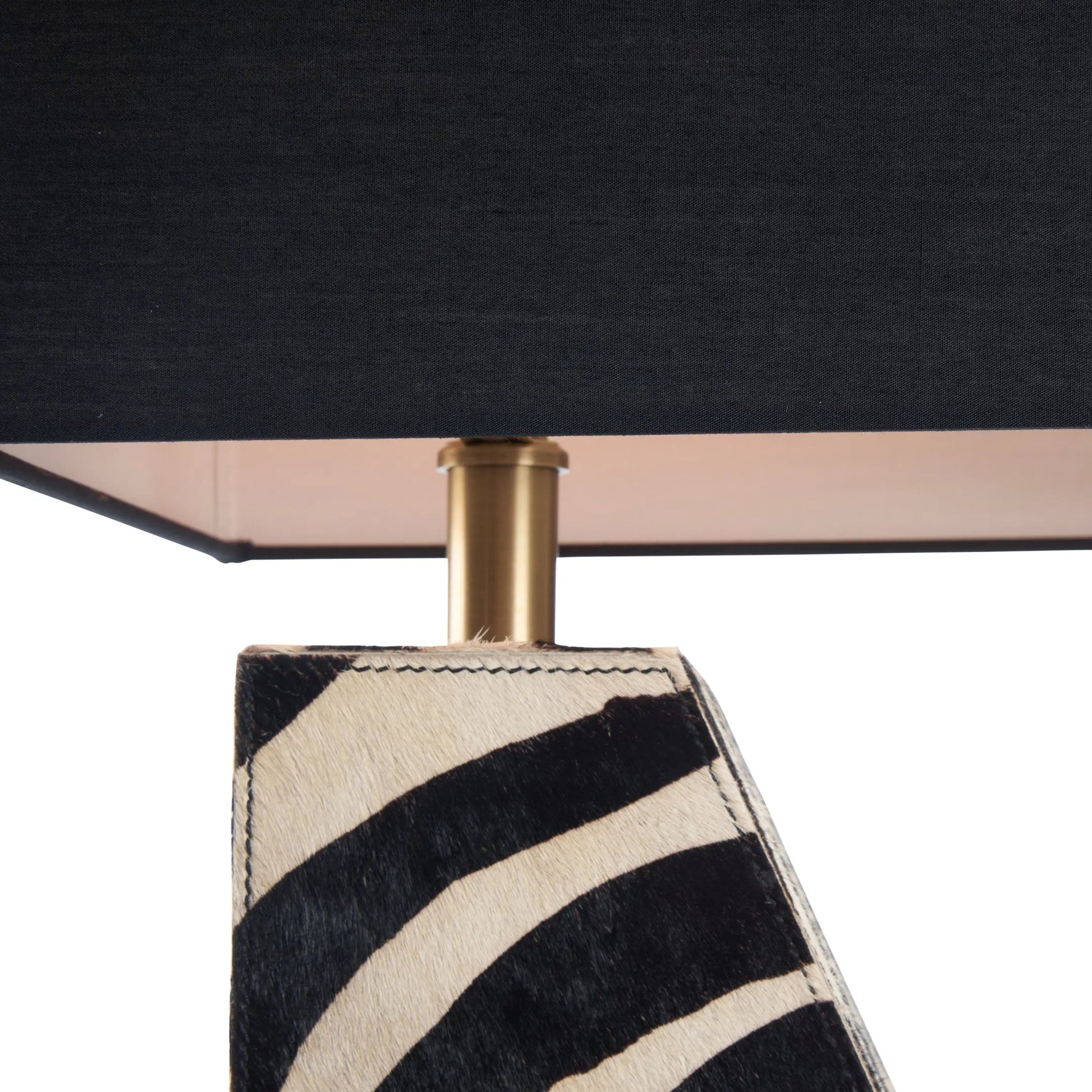 Safari Lamp by Wildwood in black, white, cream and black, white zebra print. Made from unique in a unique style.