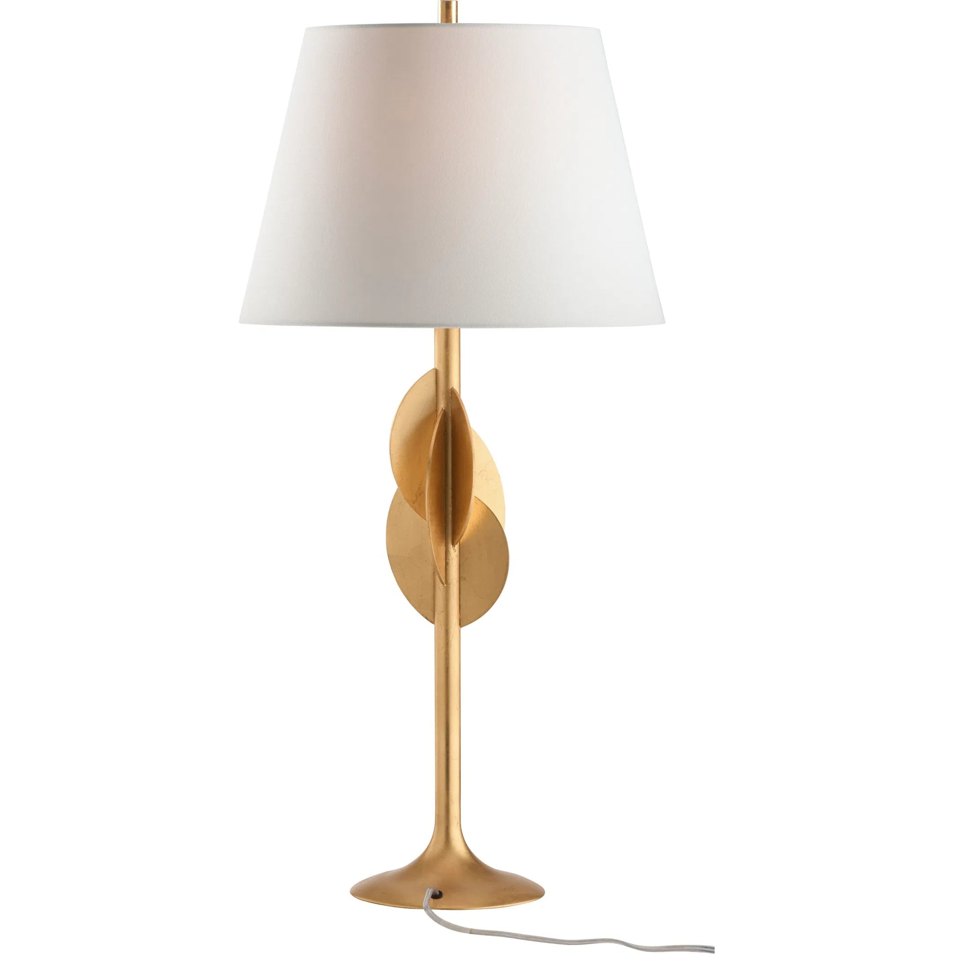 Avalon Table Lamp by Wildwood in gold leaf. Made from unique in a transitional style.
