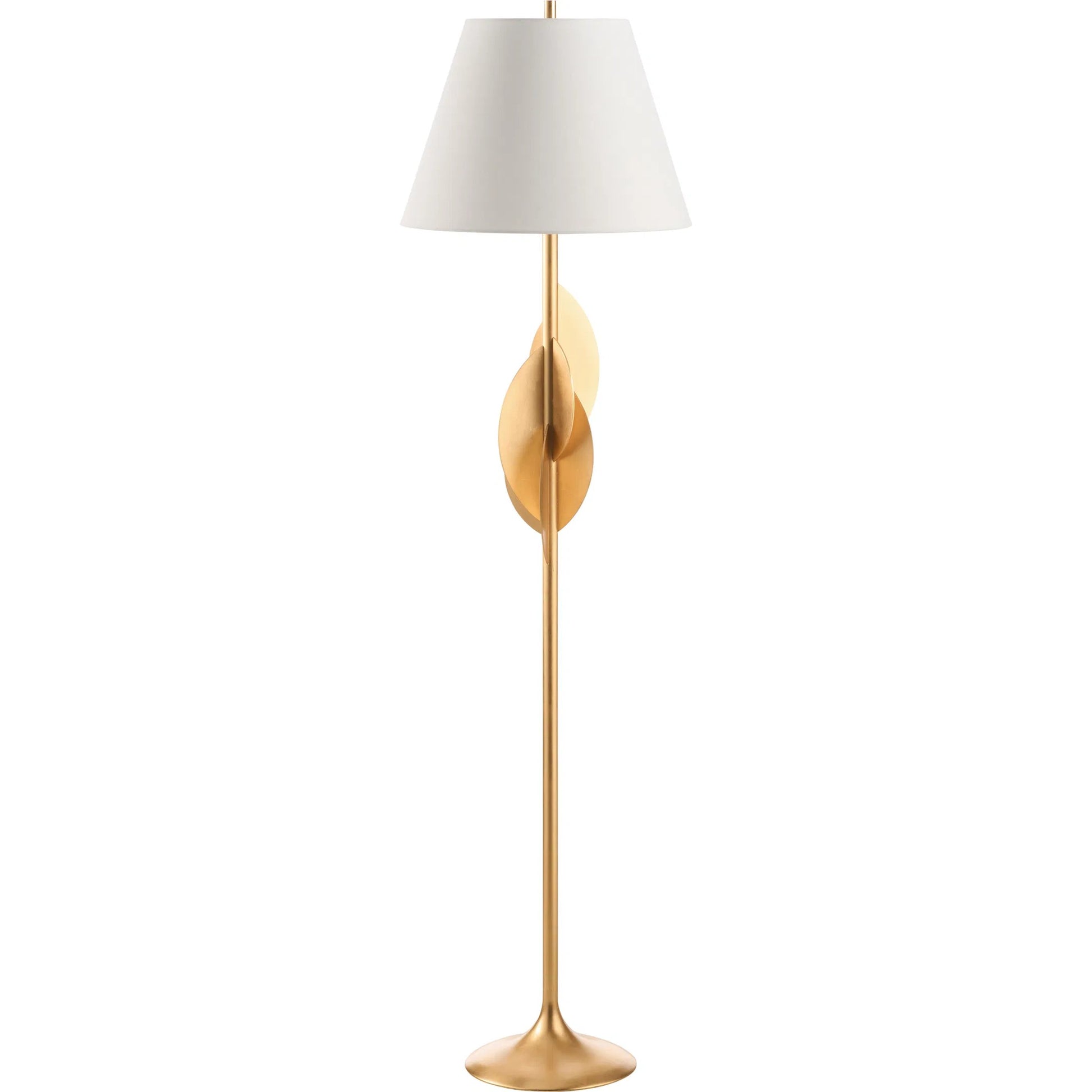 Avalon Floor Lamp by Wildwood in gold leaf. Made from unique in a unique style.