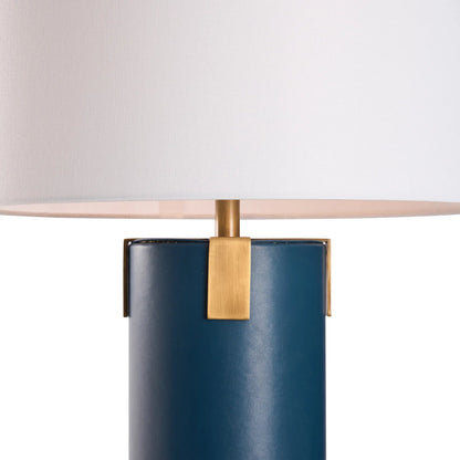 Meridian Lamp by Wildwood in blue, antique brass. Made from unique in a eclectic & global style.