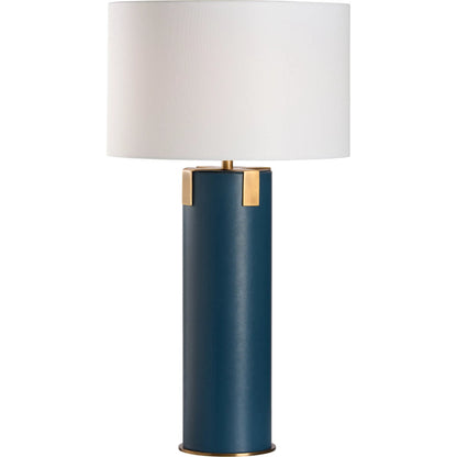 Meridian Lamp by Wildwood in blue, antique brass. Made from unique in a eclectic & global style.