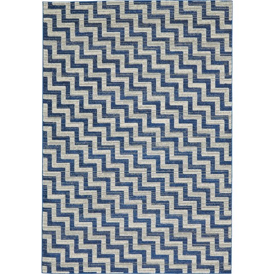 Brixton Chevron Rug - 3605F by Feizy in blue, ivory, gray. Made from polypropylene in a unique style.