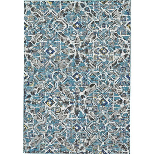 Brixton Geometric Rug - 3609F by Feizy in blue, ivory, taupe. Made from polypropylene in a unique style.