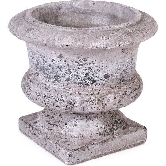 Distressed Grey Urn by Zentique in distressed grey wash. Made from terracotta in a traditional style.