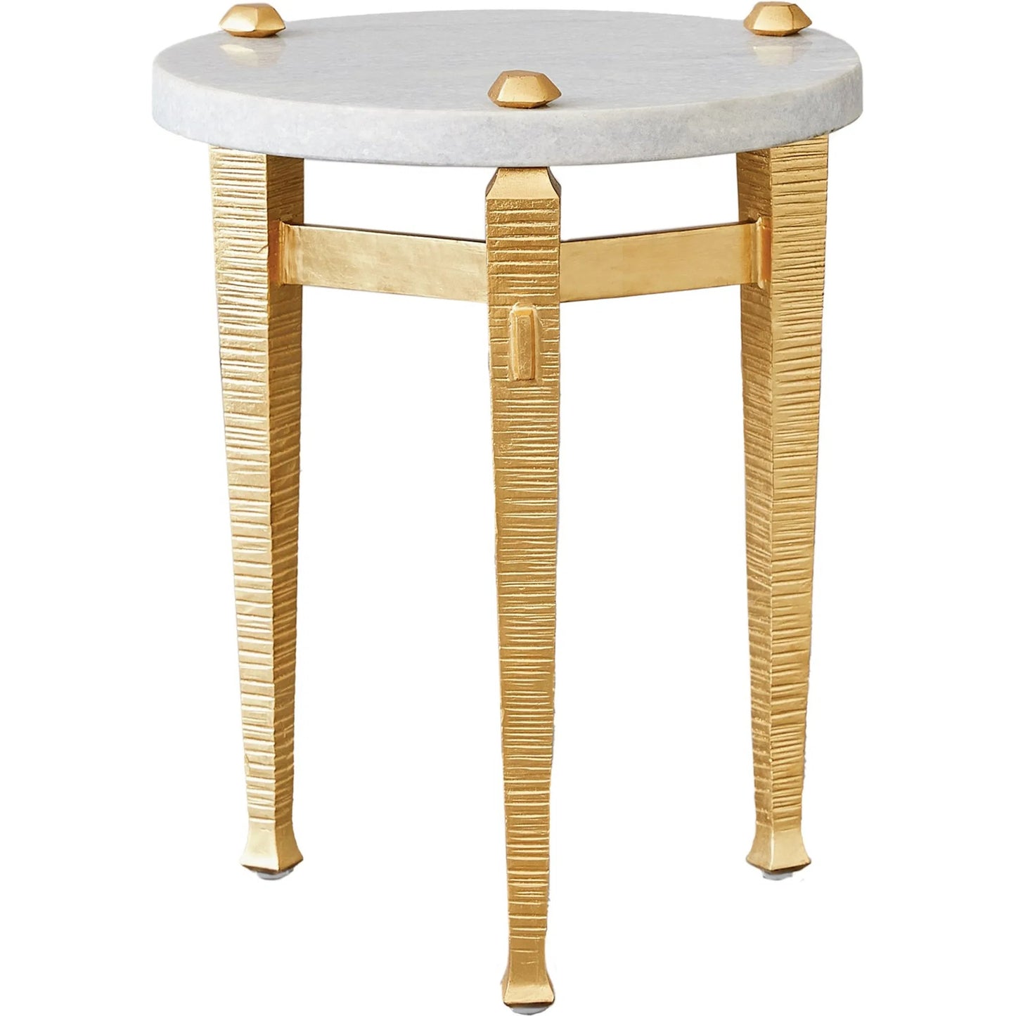 006 SI-2446282 | Additional Silo | Roman Drinks Table by Global Views in gold. Made from iron, white marble in a modern style.
