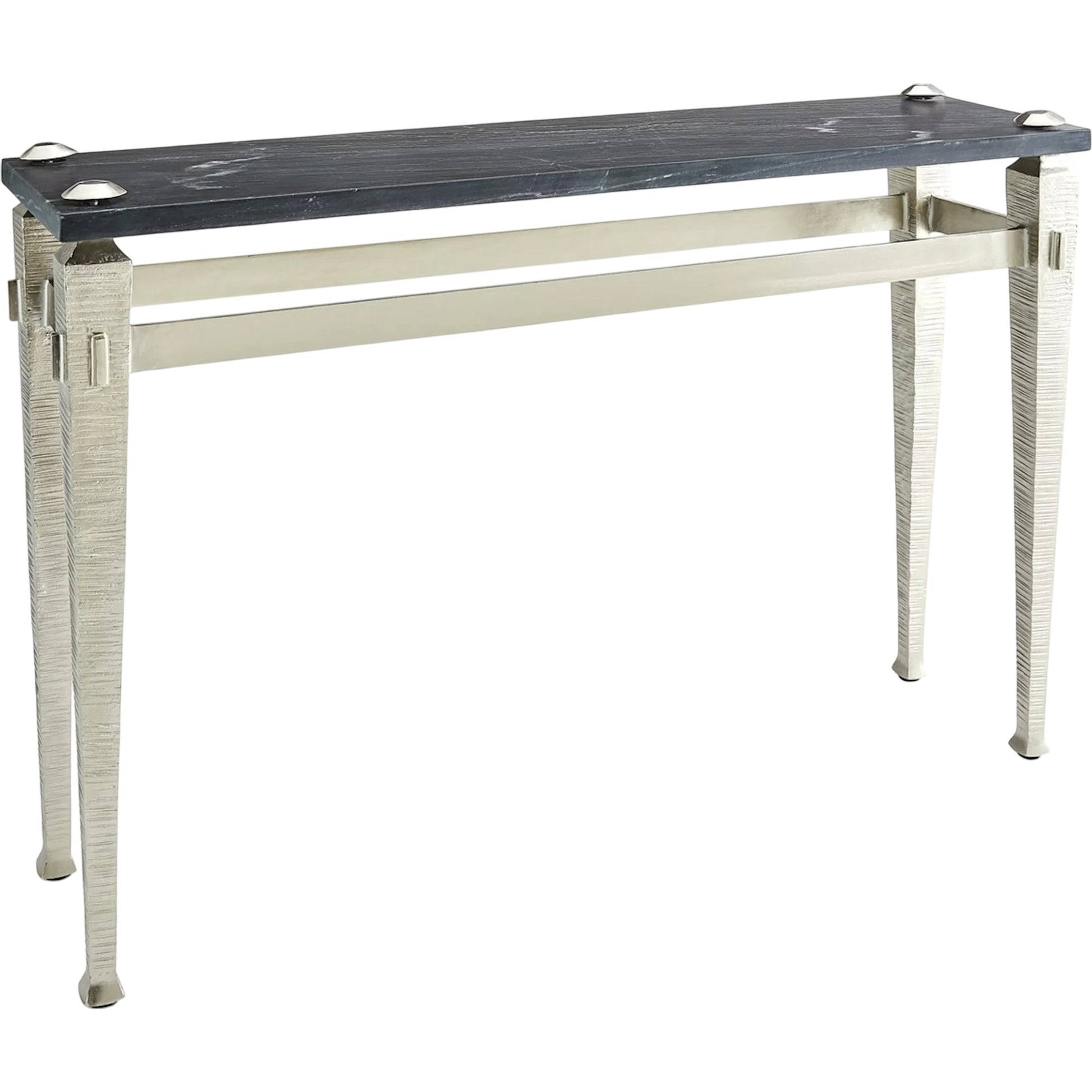 Roman Console by Global Views in nickel and marble. Made from unique in a modern style.