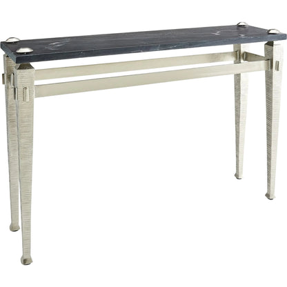Roman Console by Global Views in nickel and marble. Made from unique in a modern style.