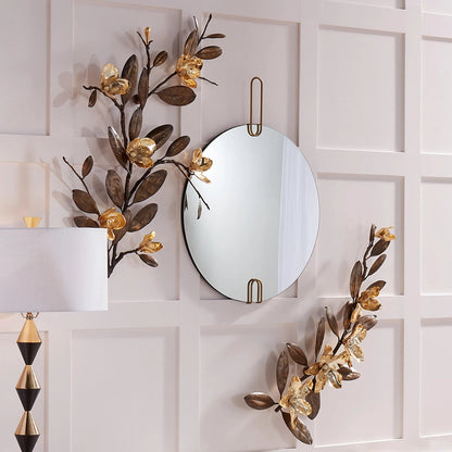 Magnolia Branch Wall Art by Global Views in antique brass, gold. Made from brass in a modern style.