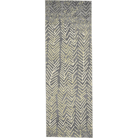 Brixton Herringbone Rug - 3604F by Feizy in gray, yellow, white. Made from polypropylene, polyester in a unique style.