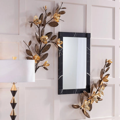 Magnolia Branch Wall Art by Global Views in antique brass, gold. Made from brass in a modern style.