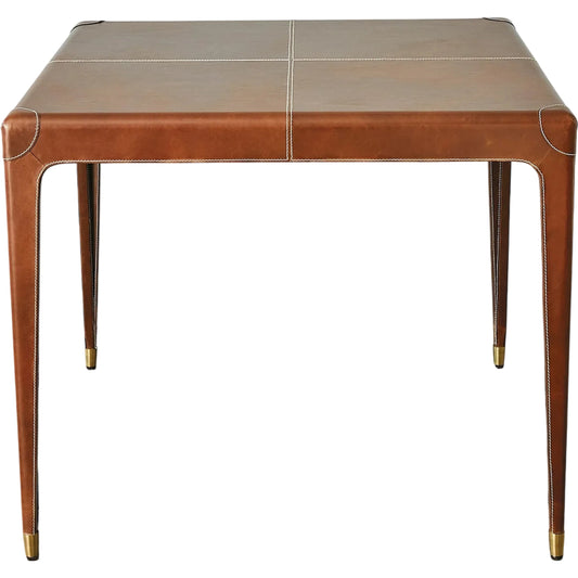 Emporium Home Tiburtina Games Table by Global Views in saddle. Made from mdf, leather in a traditional style.