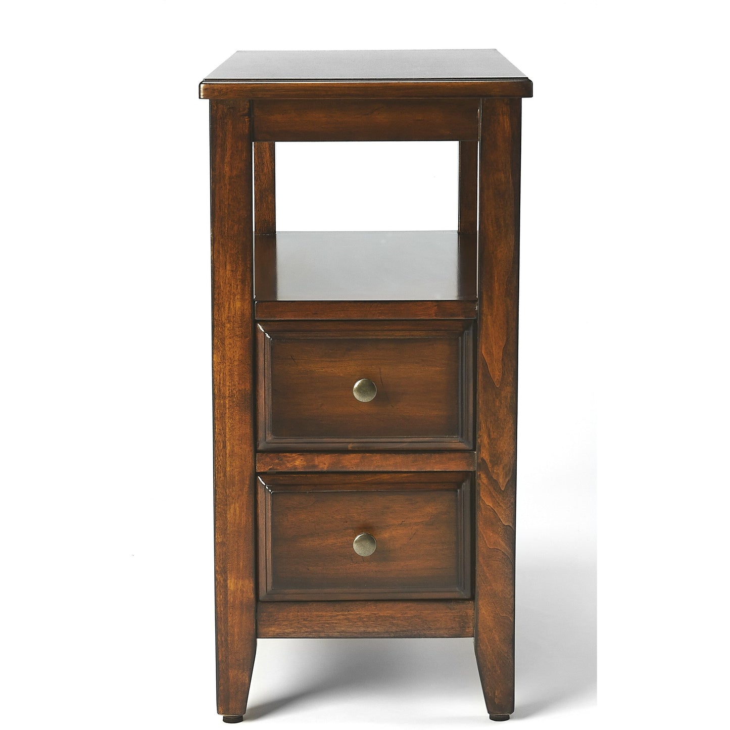 006 S-346307 | Additional Silo | Marcus Antique Cherry Chairside Table by Butler Specialty Company in dark brown and antique cherry. Made from poplar hardwood solids, mdf, cherry veneer in a traditional style.