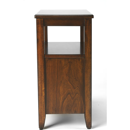 Marcus Antique Cherry Chairside Table by Butler Specialty Company in dark brown and antique cherry. Made from poplar hardwood solids, mdf, cherry veneer in a traditional style.