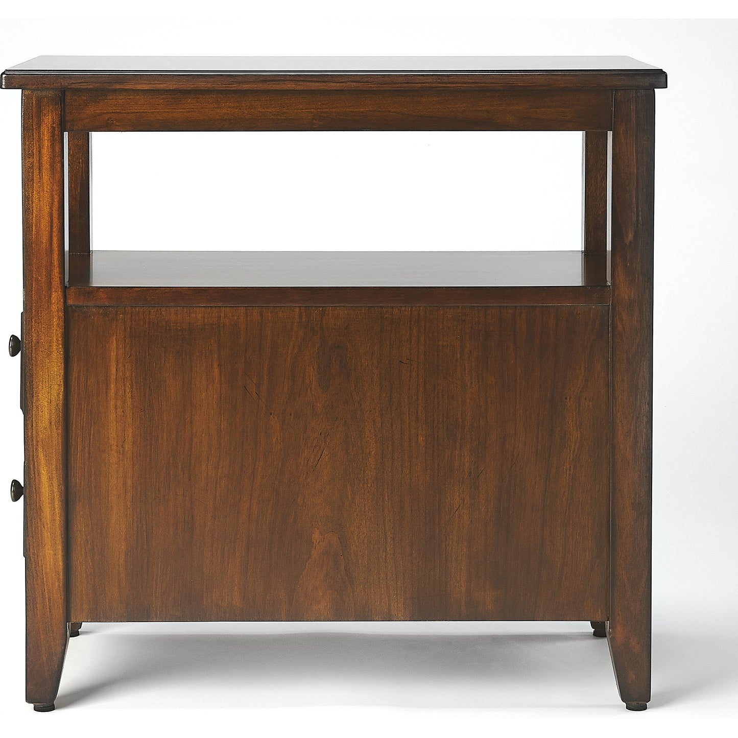 003 S-346307 | Additional Silo | Marcus Antique Cherry Chairside Table by Butler Specialty Company in dark brown and antique cherry. Made from poplar hardwood solids, mdf, cherry veneer in a traditional style.