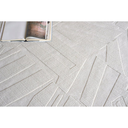 Tempo Pattern Rug by Exquisite Rugs in light beige. Made from new zealand wool in a unique style.