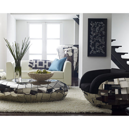 Crazy Cut Club Chair by Phillips Collection in silver. Made from metal in a modern style.