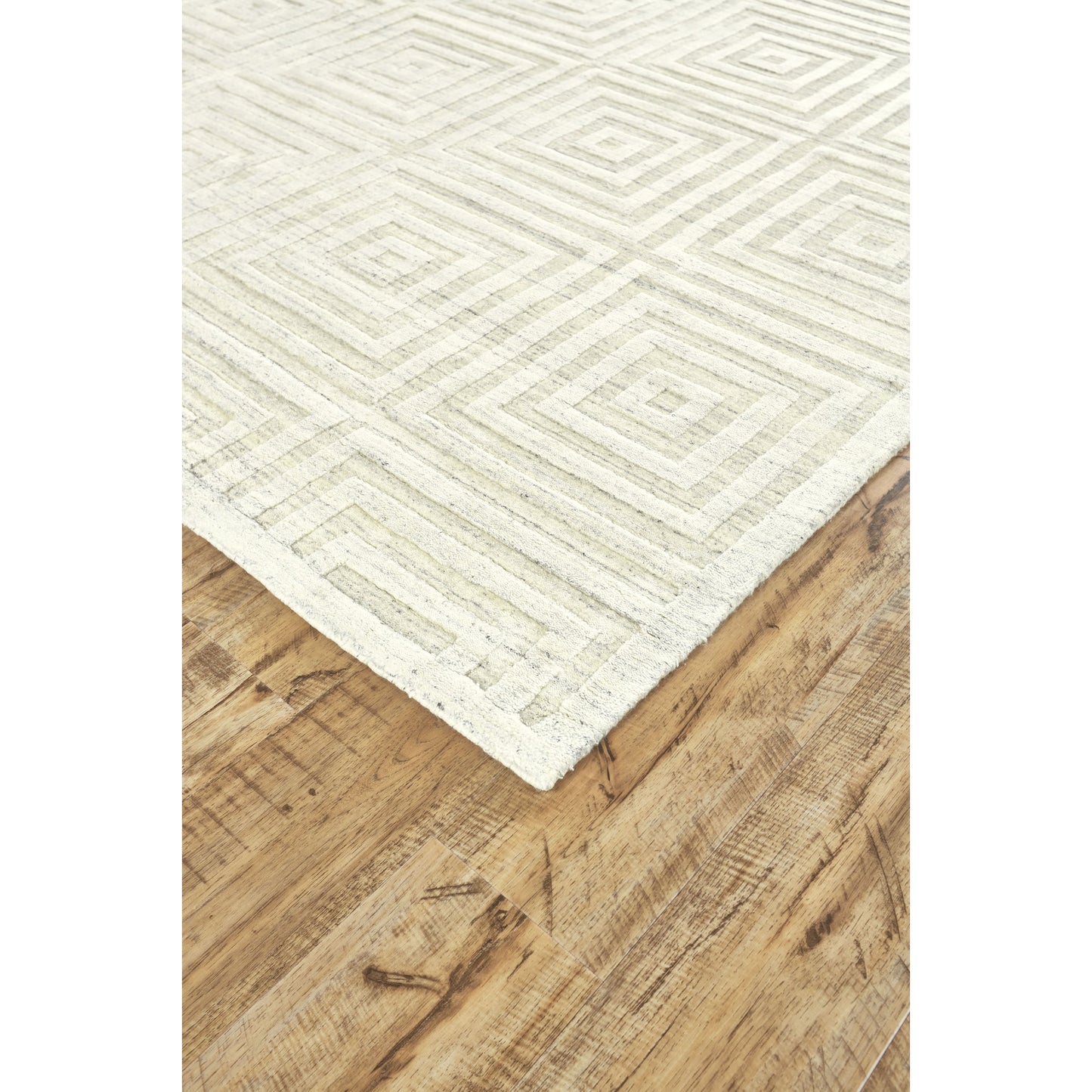 004 SI-1753072 | Closeup | Gramercy Geometric Rug - 6326F by Feizy in ivory. Made from viscose in a unique style.