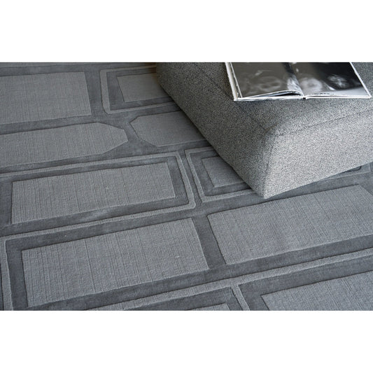 Tempo 6209 Rug by Exquisite Rugs in charcoal gray. Made from new zealand wool in a unique style.