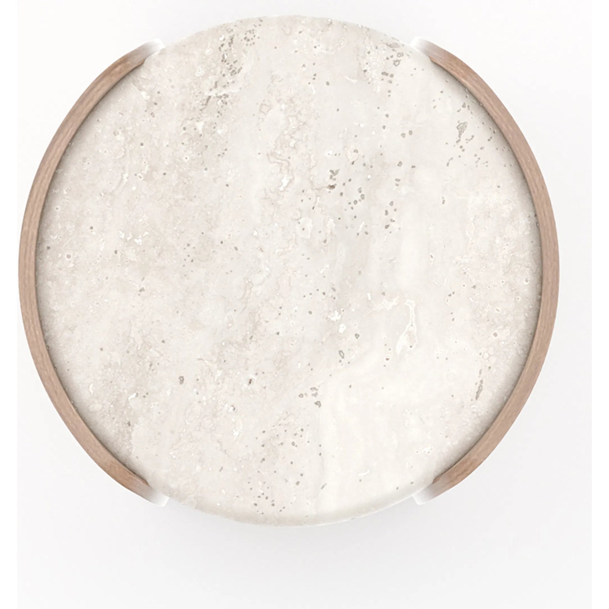 Fleur Side Table with Wood Shelf by Caracole in porcini. Made from stone in a transitional style.