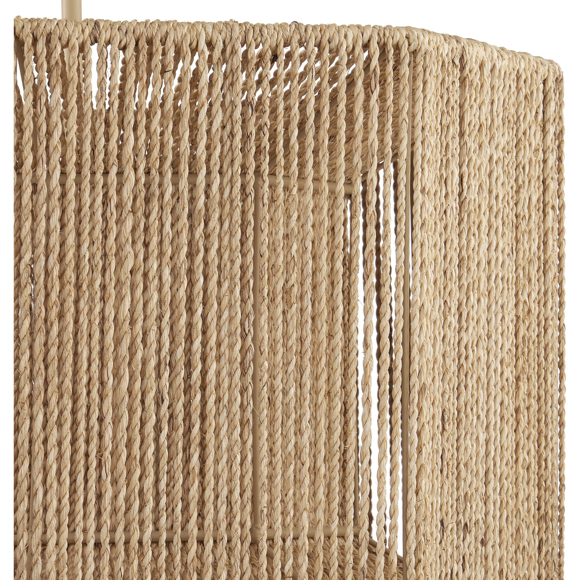 Mereworth Rope Chandelier by Currey and Company in beige, natural. Made from wrought iron, abaca rope in a coastal style.