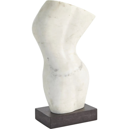 Marble Torso by Global Views in natural. Made from banswara white marble, base in bheslana black marble. in a modern style.