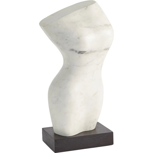 Marble Torso by Global Views in natural. Made from banswara white marble, base in bheslana black marble. in a unique style.