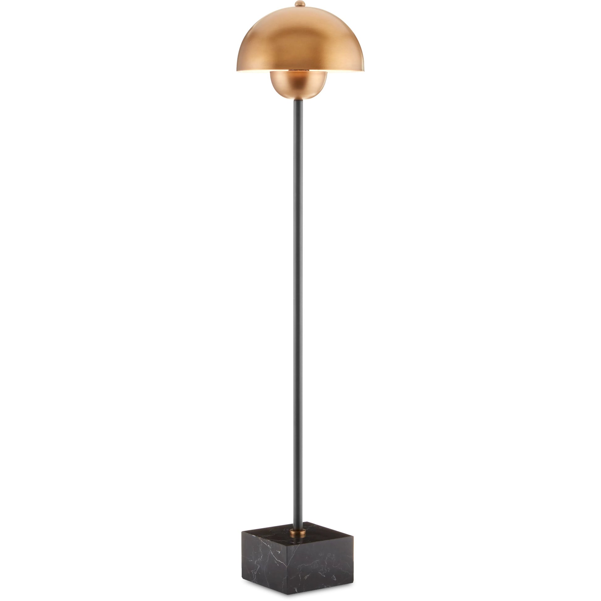 La Rue Table Lamp by Currey and Company in brushed brass, black. Made from metal, marble in a modern style.