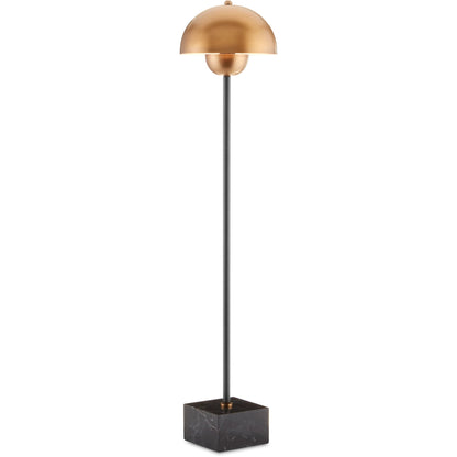 La Rue Table Lamp by Currey and Company in brushed brass, black. Made from metal, marble in a modern style.