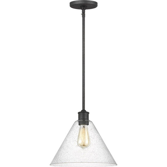 Belton One Light Pendant by Visual Comfort & Co. in midnight black. Made from steel in a unique style.