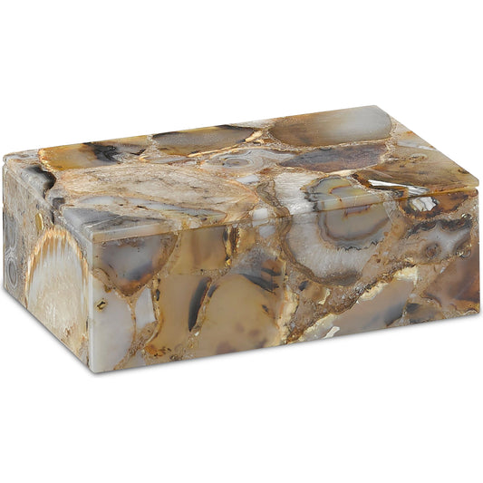 Malaga Box by Currey and Company in black agate. Made from agate in a eclectic & global style.