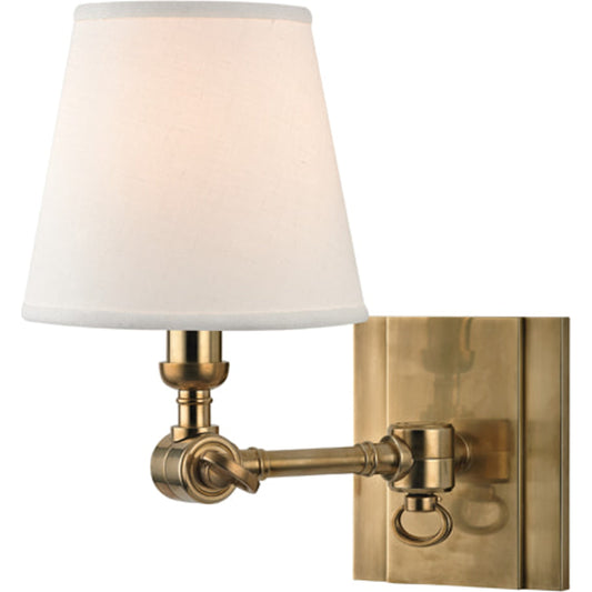 Hillsdale Wall Sconce by Hudson Valley. Made from brass in a transitional style.