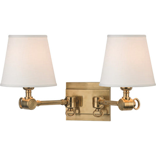 Hillsdale Wall Sconce by Hudson Valley. Made from brass in a transitional style.