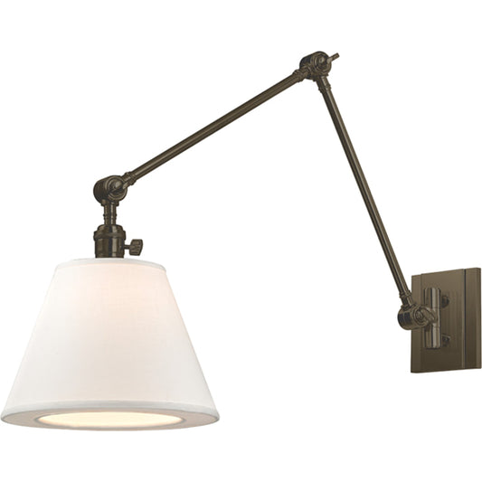 Hillsdale Swing Arm Wall Sconce by Hudson Valley. Made from brass in a transitional style.