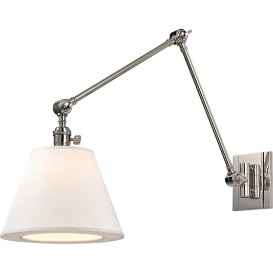 Hillsdale Swing Arm Wall Sconce by Hudson Valley. Made from brass in a transitional style.