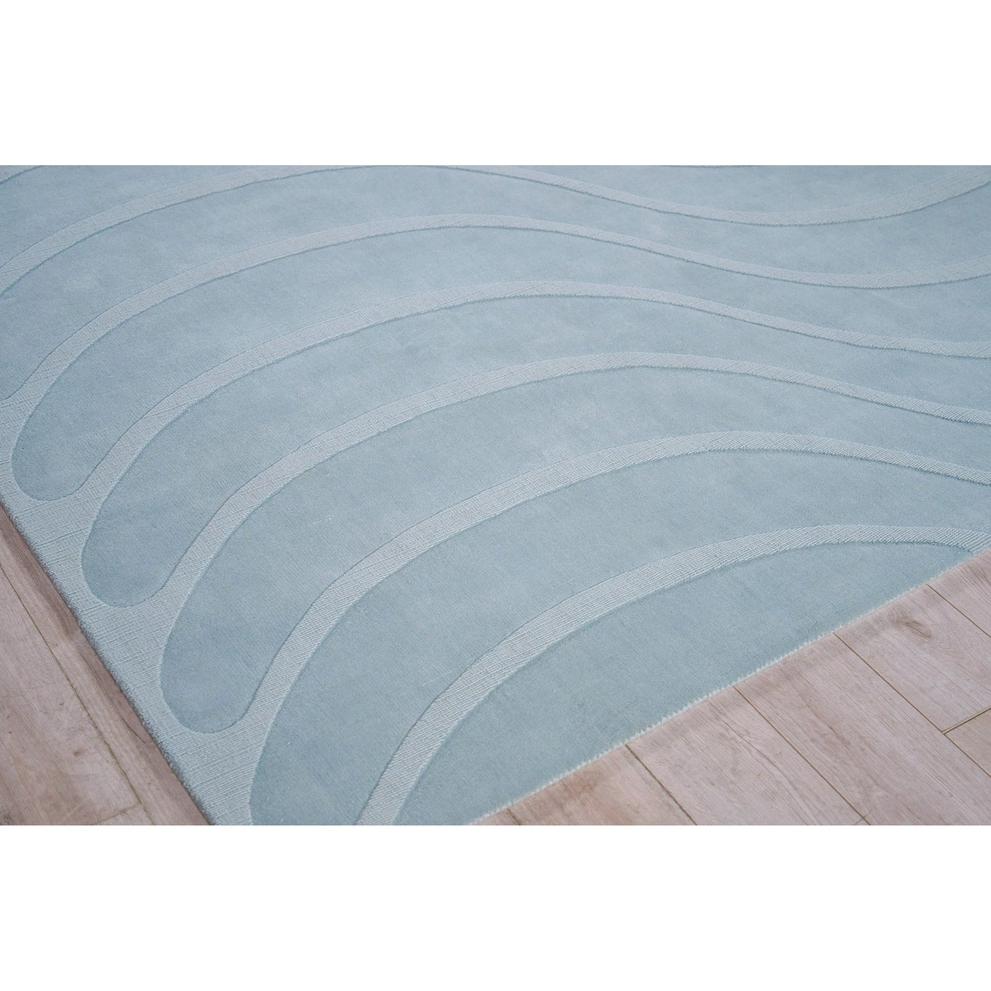 002 SI-2138120,SI-2138121,SI-2138122,SI-2138123,SI-2138124,SI-2293876 | Closeup | Tempo 6234 Rug by Exquisite Rugs in light blue. Made from new zealand wool in a unique style.