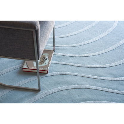 Tempo 6234 Rug by Exquisite Rugs in light blue. Made from new zealand wool in a unique style.