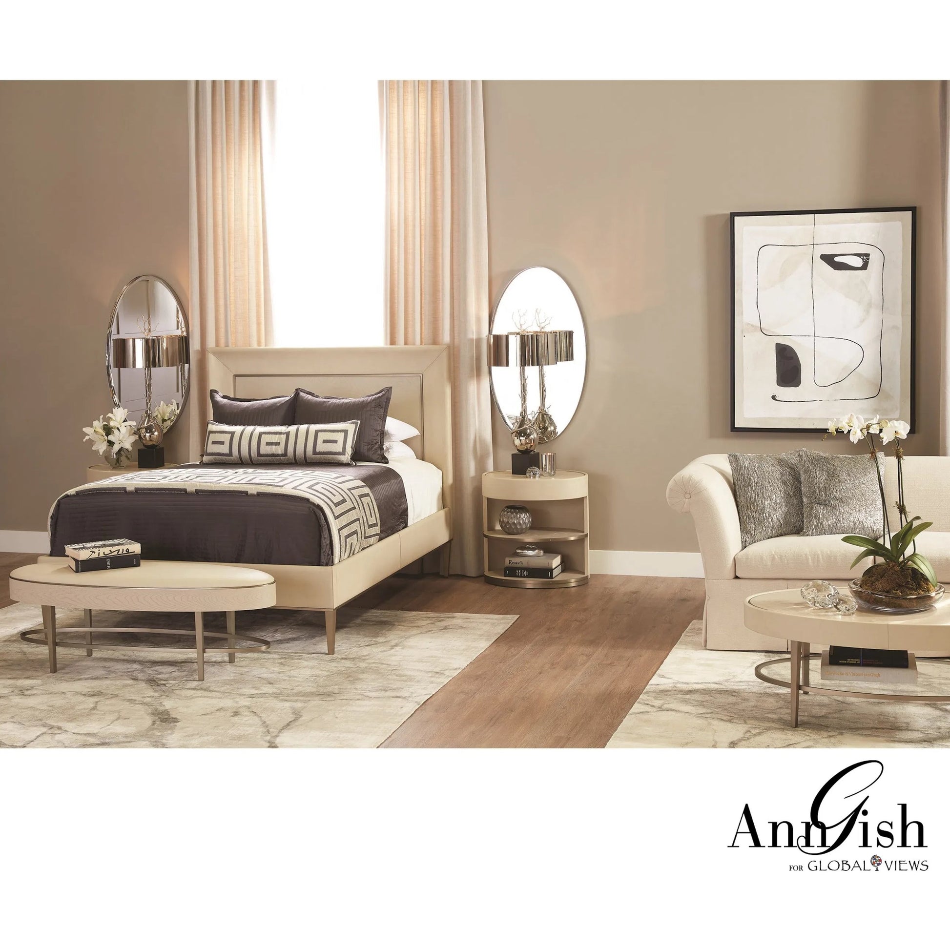 Ellipse Bench by Global Views. Made from unique in a transitional style.