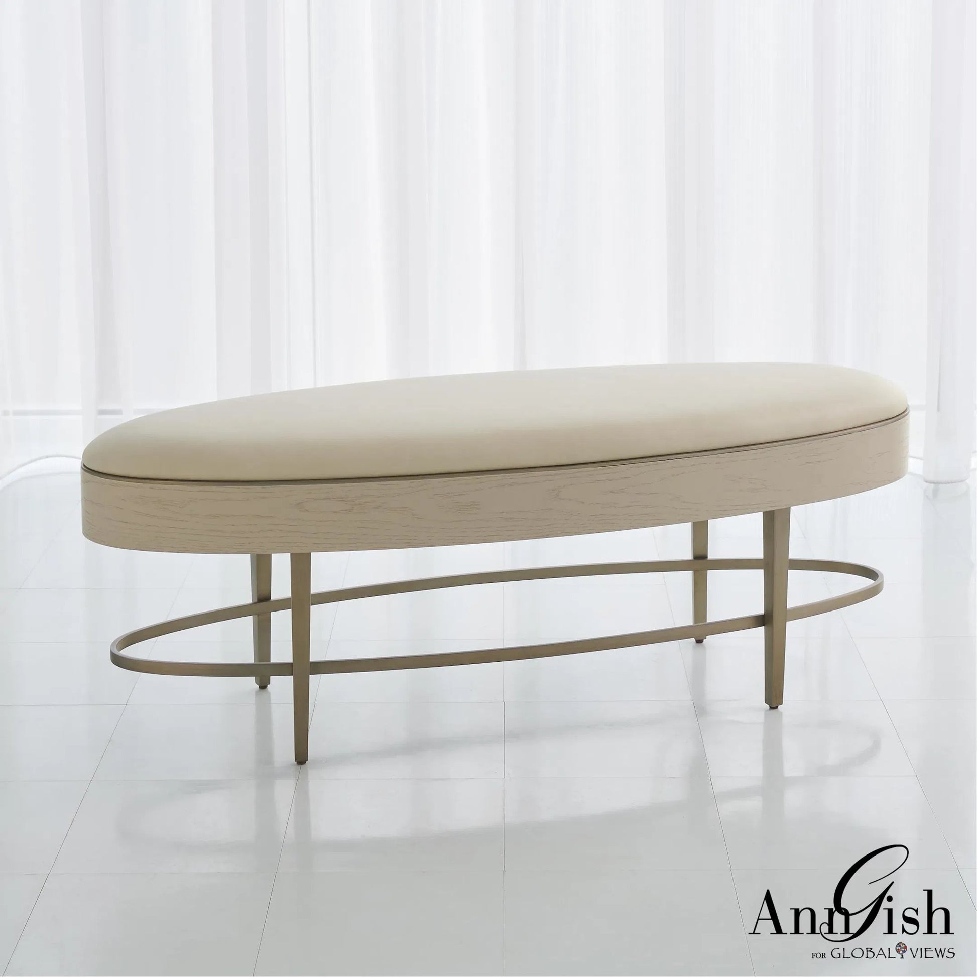 Ellipse Bench by Global Views. Made from unique in a transitional style.