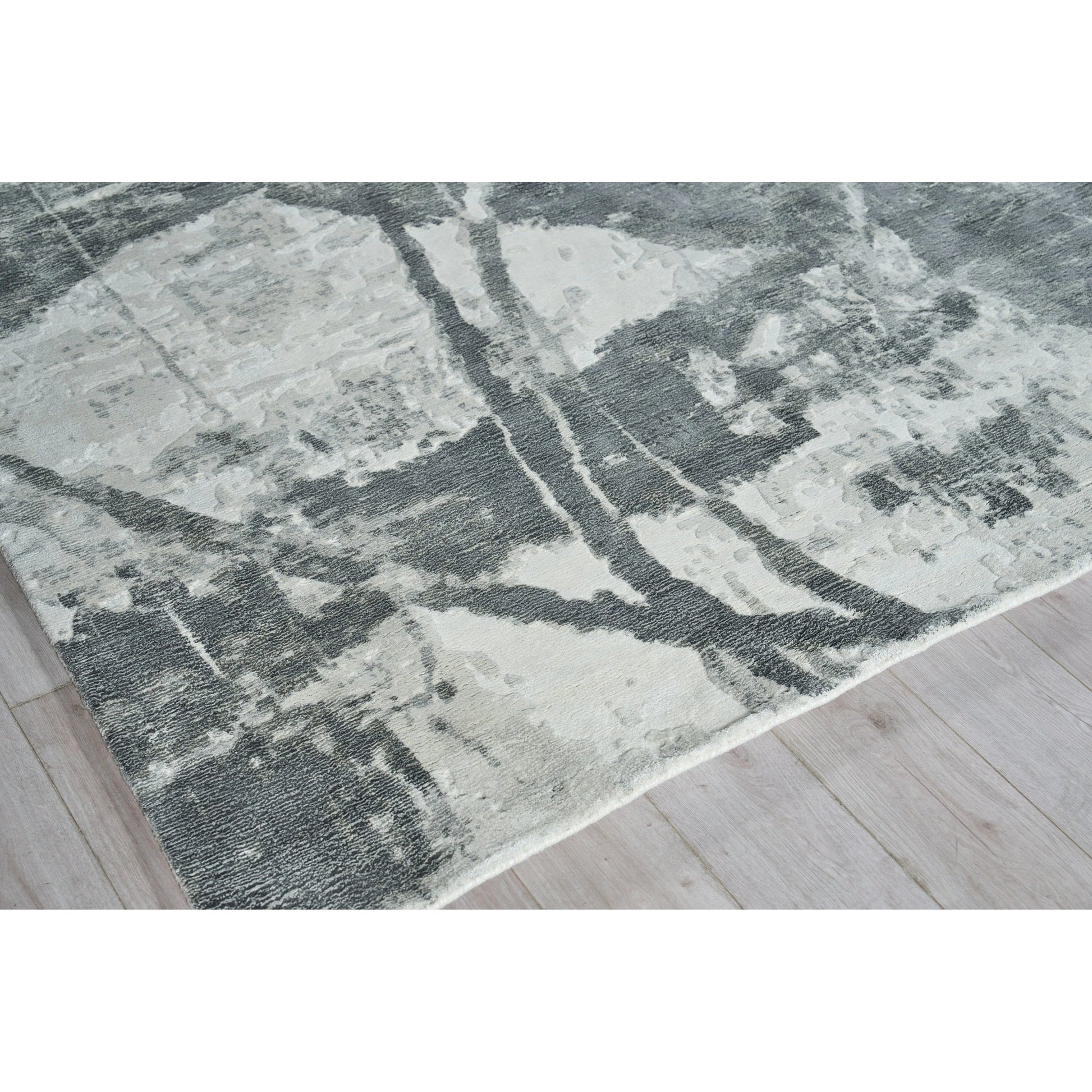 Gianni 6243 Rug by Exquisite Rugs in dark gray, silver. Made from wool, bamboo silk in a unique style.