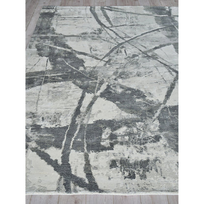 Gianni 6243 Rug by Exquisite Rugs in dark gray, silver. Made from wool, bamboo silk in a unique style.