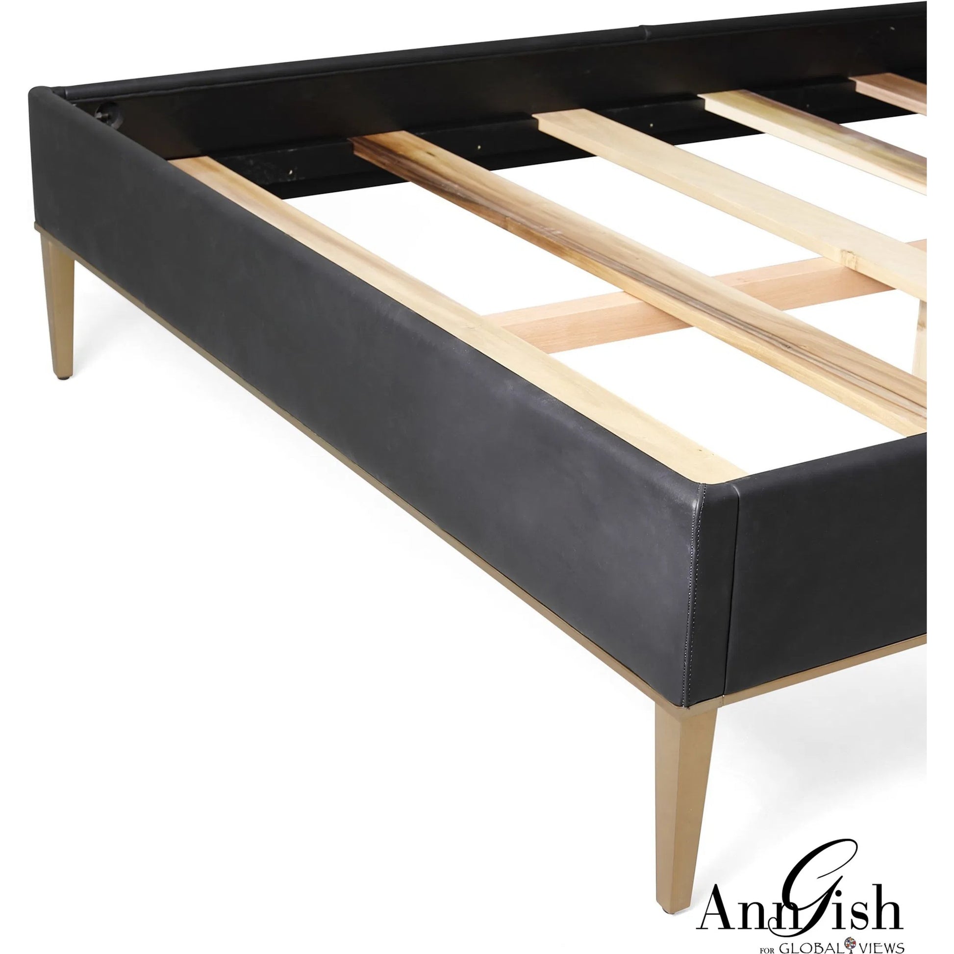 Ellipse Bed by Global Views in black. Made from unique in a transitional style.