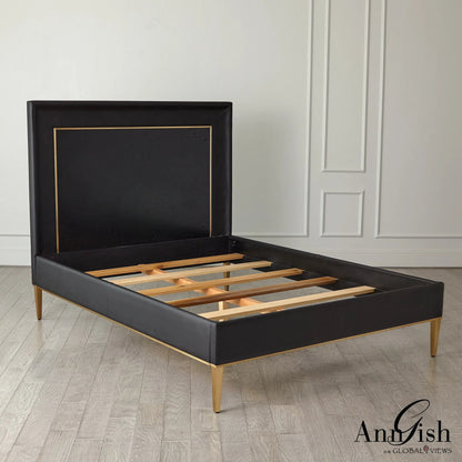 Ellipse Bed by Global Views in black. Made from unique in a transitional style.
