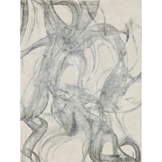 Gianni Rug by Exquisite Rugs in gray, silver. Made from wool, bamboo silk in a unique style.
