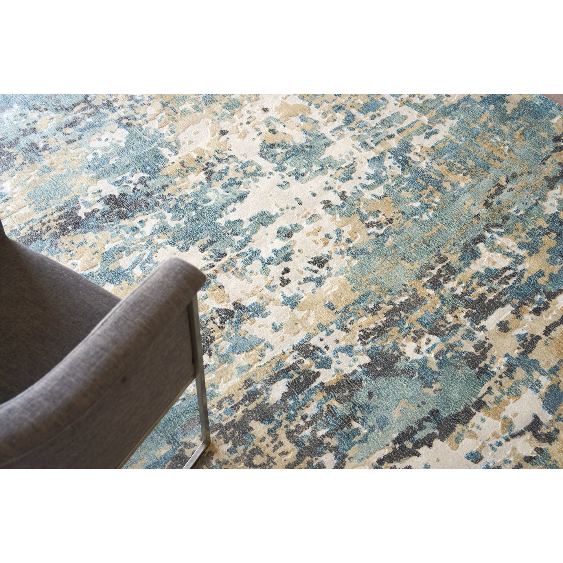 Gianni 6250 Rug by Exquisite Rugs in gray, silver. Made from new zealand wool, bamboo silk in a unique style.