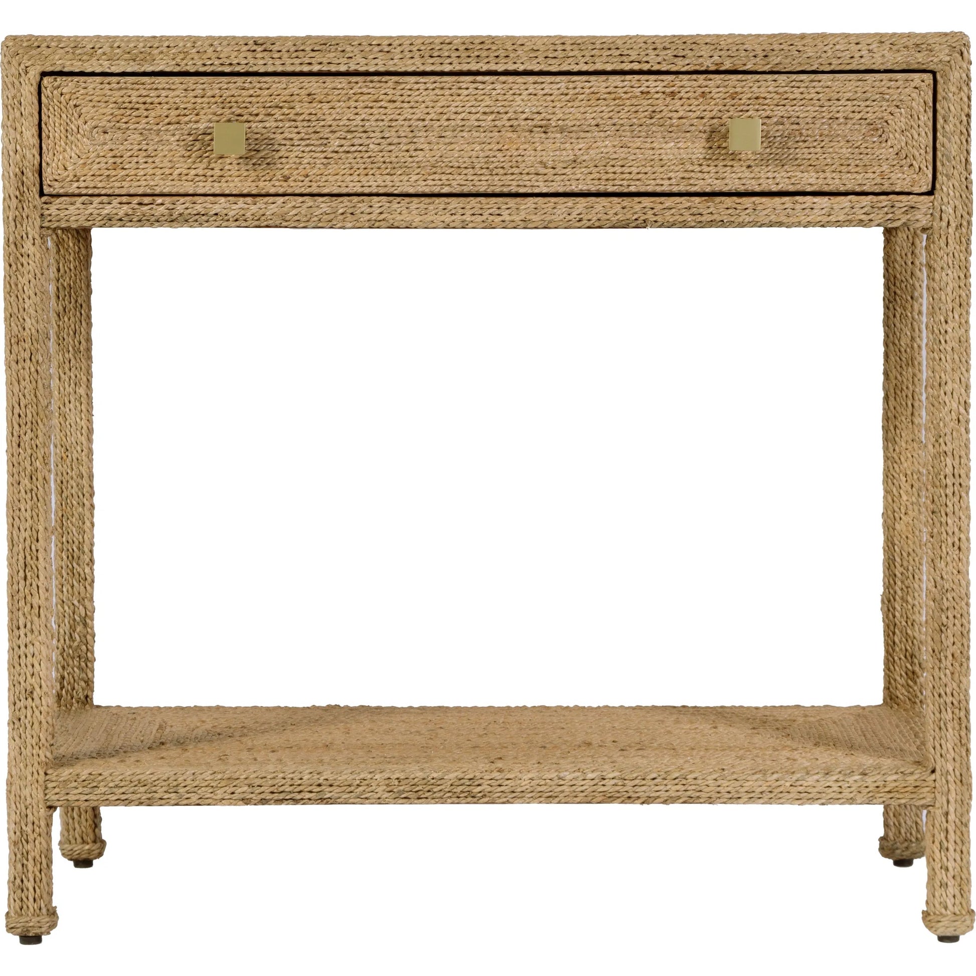 Como Console Table by Butler Specialty Company in natural and natural rattan. Made from banana leaf, mixed wood, plywood in a unique style.