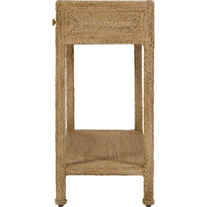 Como Console Table by Butler Specialty Company in natural and natural rattan. Made from banana leaf, mixed wood, plywood in a unique style.