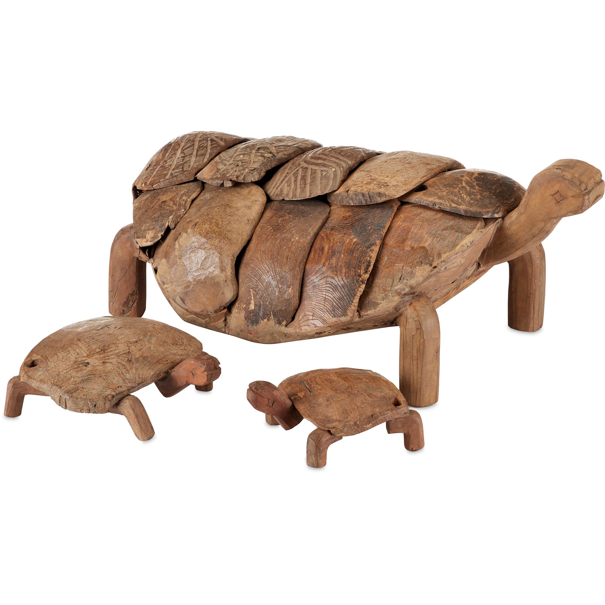 Turtle Set by Currey and Company in natural. Made from wood in a rustic style.