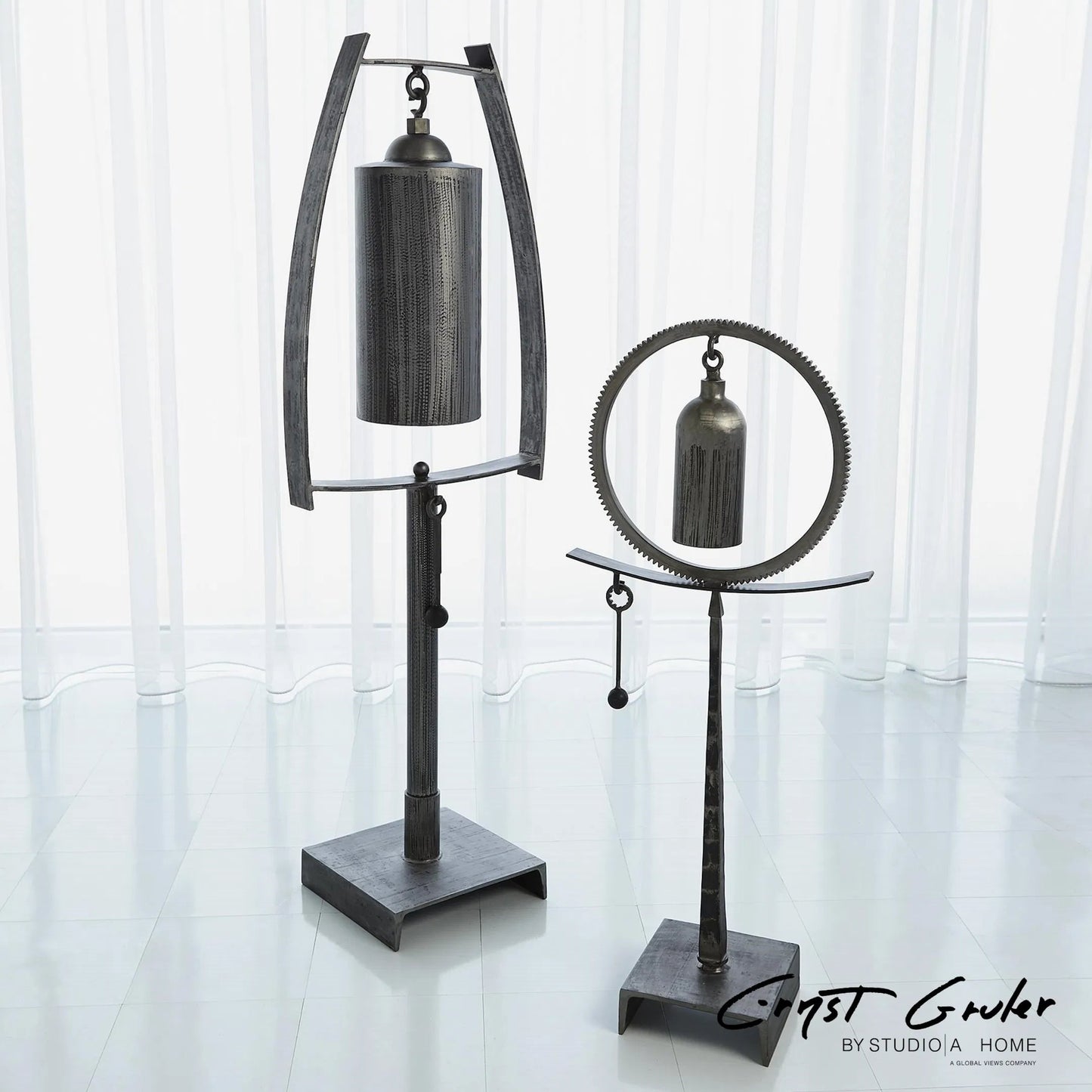 010 SR-702159 | Primary Silo | Taper Spring Sound Sculpture by Global Views. Made from iron in a rustic style.